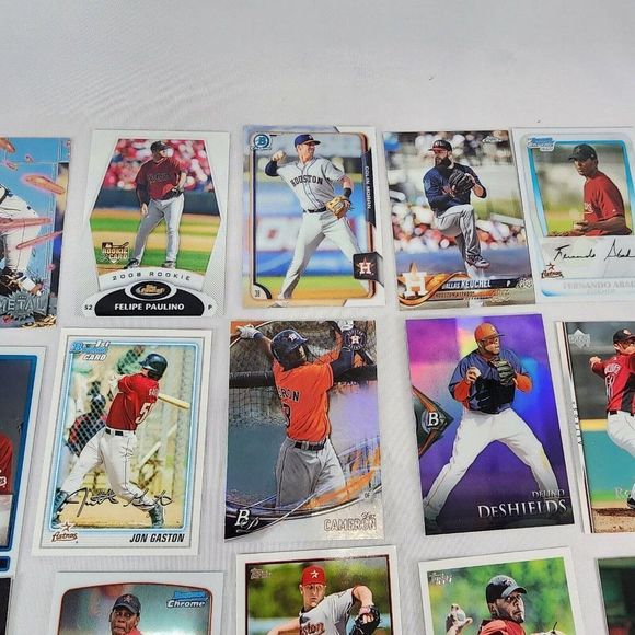 Huston Astro Team MLB 28 Auto Baseball Card Lot Topps Fleer RC's NM Raw Mixed yr - Picture 3 of 13